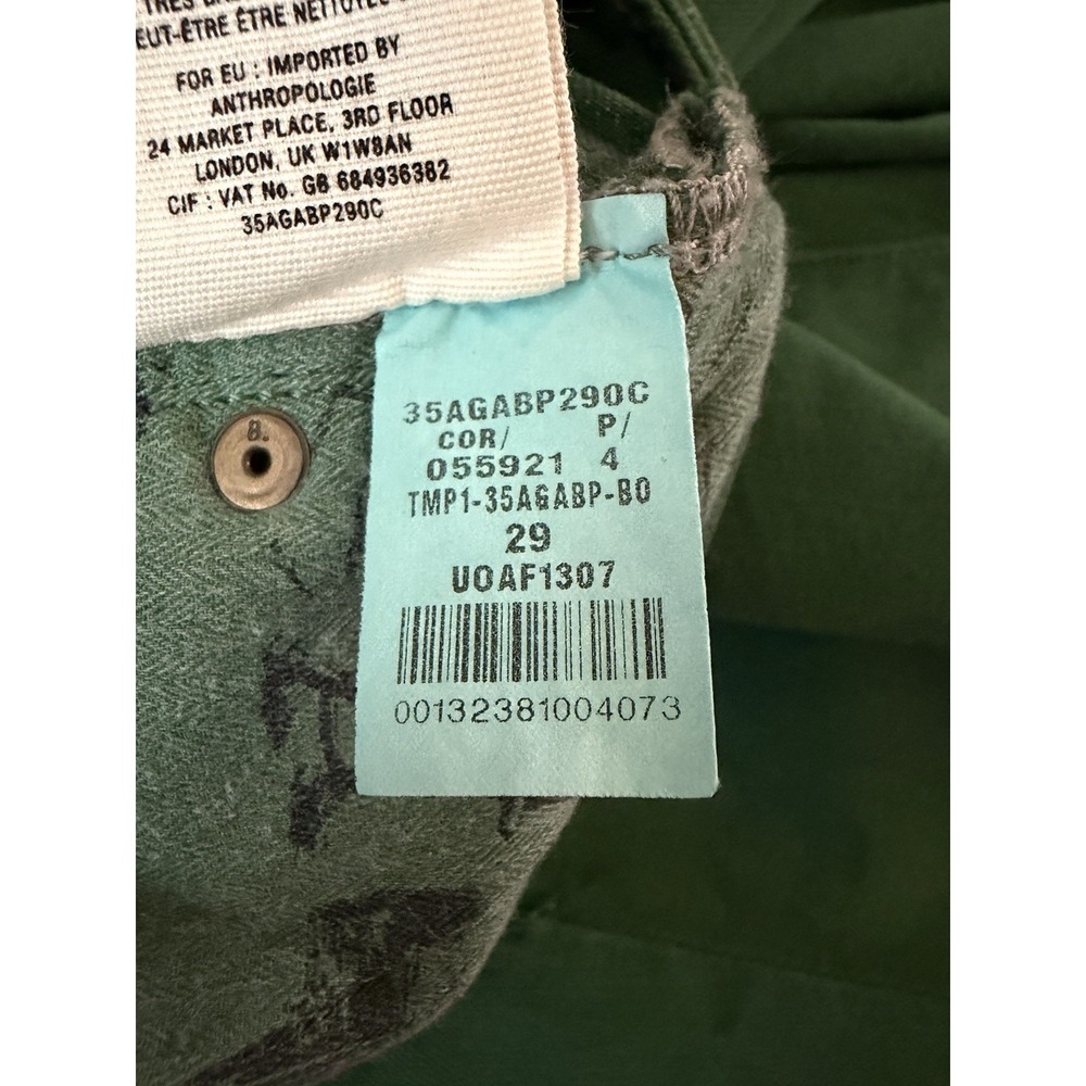 Anthropologie Pilcro & the Letterpress Women's Jeans Green Stet Pants Sz 29 - Picture 7 of 9